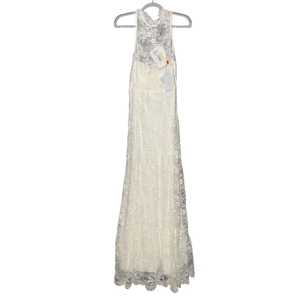 IVY and OAK Women's White Sleeveless Maxi Gown Size M NWT